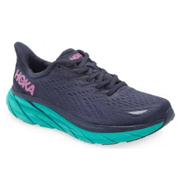 HOKA Clifton 8 Running Shoe In Outer Space Atlantis Size 7.5B Outdoor Athletic - Picture 1 of 13